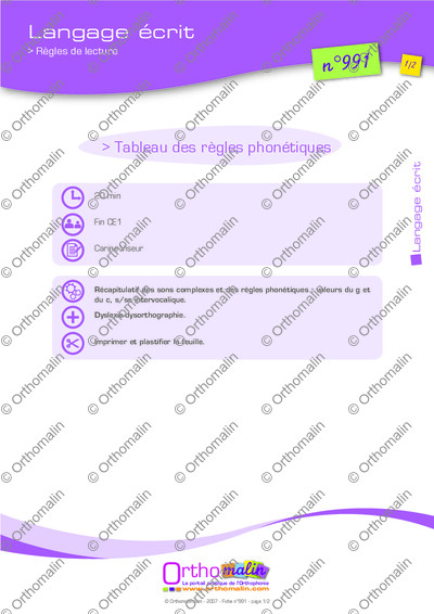 Page 1 de la fiche