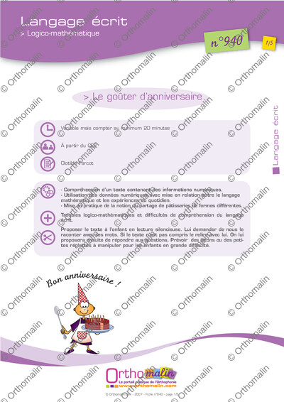 Page 1 de la fiche