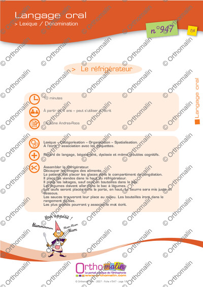 Page 1 de la fiche