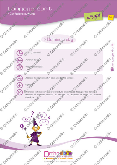 Page 1 de la fiche