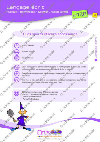 Page 1 de la fiche