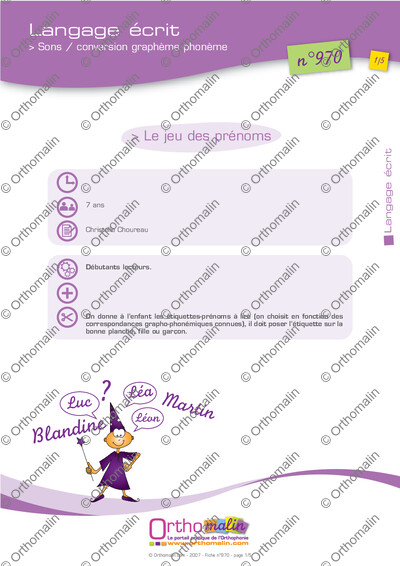 Page 1 de la fiche
