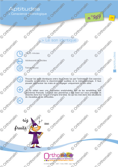 Page 1 de la fiche