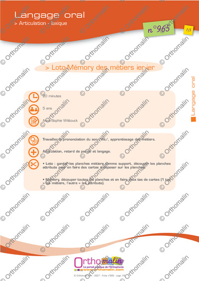 Page 1 de la fiche