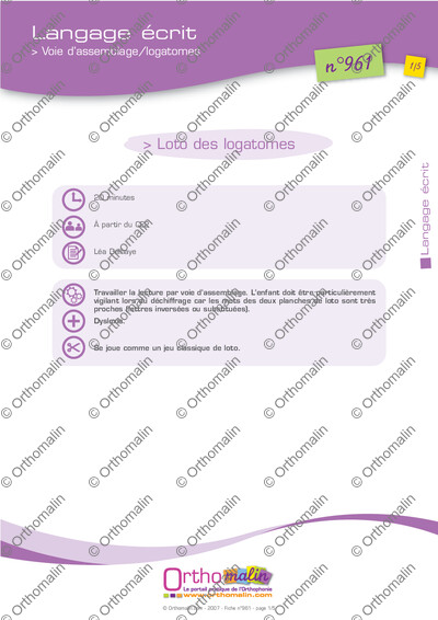 Page 1 de la fiche