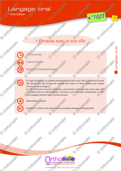 Page 1 de la fiche