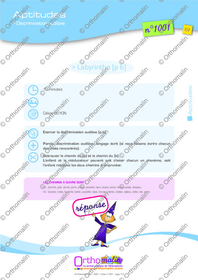 Page 1 de la fiche