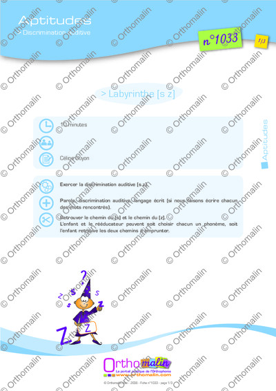 Page 1 de la fiche