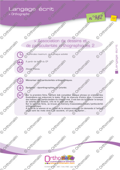 Page 1 de la fiche