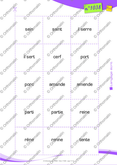 Page 11 de la fiche