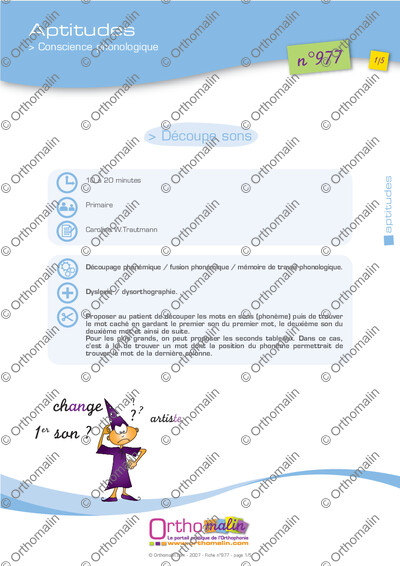 Page 1 de la fiche