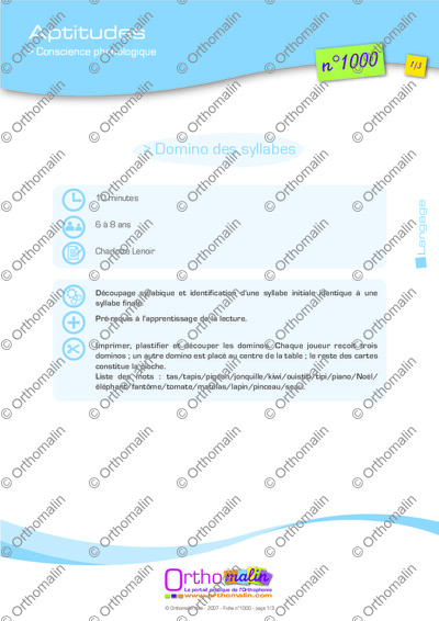 Page 1 de la fiche