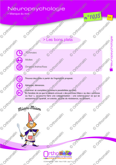 Page 1 de la fiche