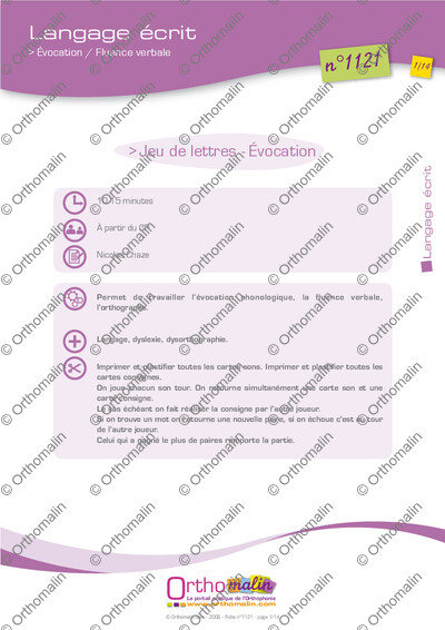 Page 1 de la fiche