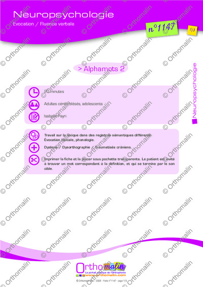 Page 1 de la fiche