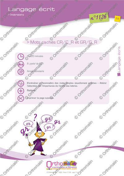 Page 1 de la fiche