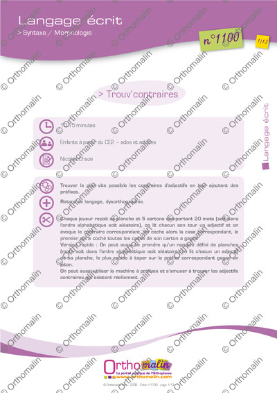 Page 1 de la fiche