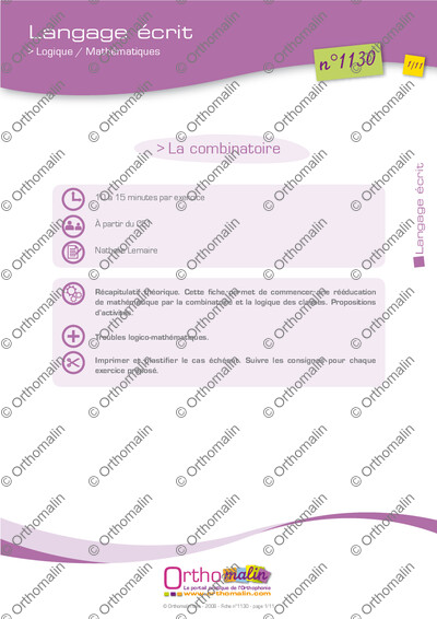 Page 1 de la fiche