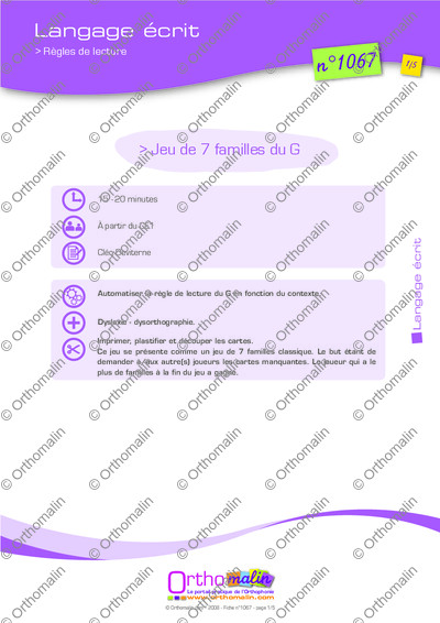 Page 1 de la fiche