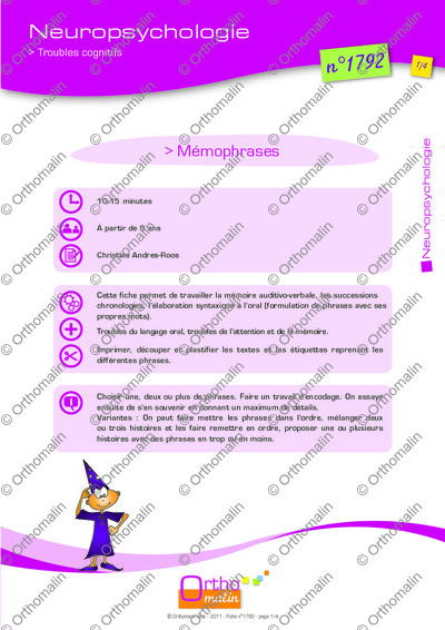 Page 1 de la fiche