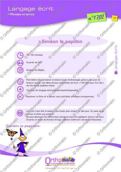 Page 1 de la fiche