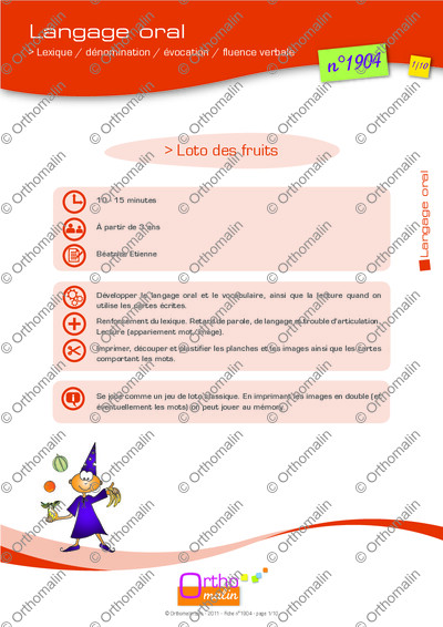 Page 1 de la fiche