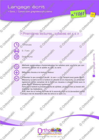 Page 1 de la fiche