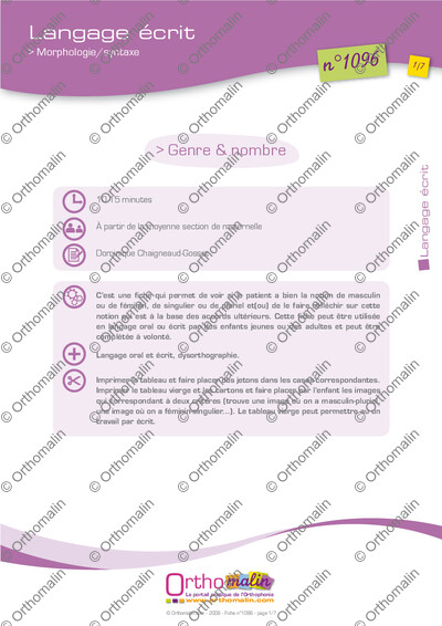 Page 1 de la fiche