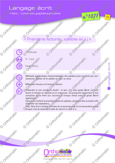 Page 1 de la fiche