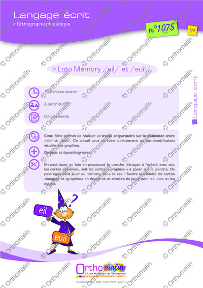 Page 1 de la fiche