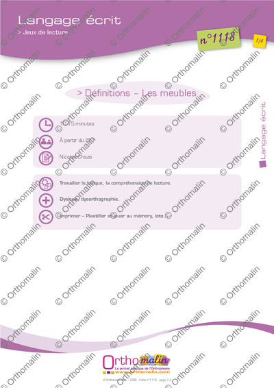 Page 1 de la fiche