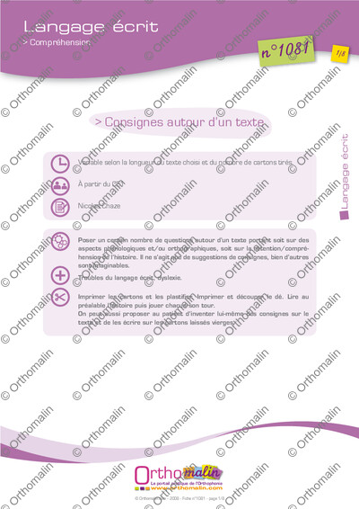 Page 1 de la fiche