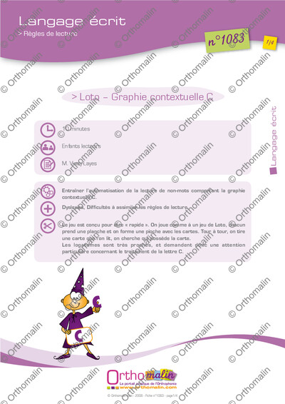 Page 1 de la fiche