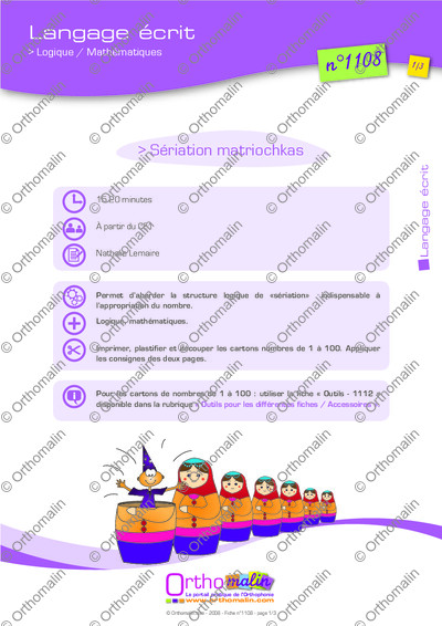 Page 1 de la fiche