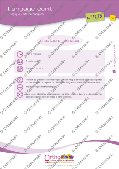 Page 1 de la fiche