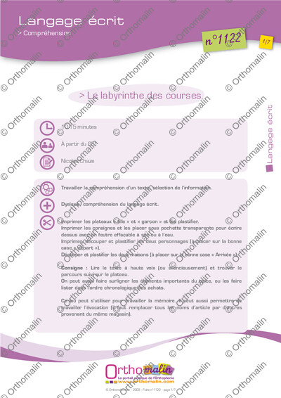 Page 1 de la fiche