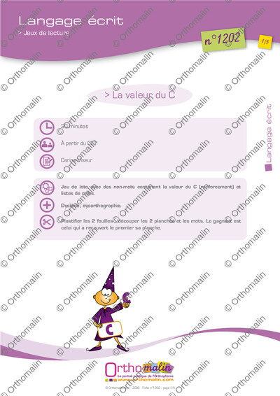 Page 1 de la fiche
