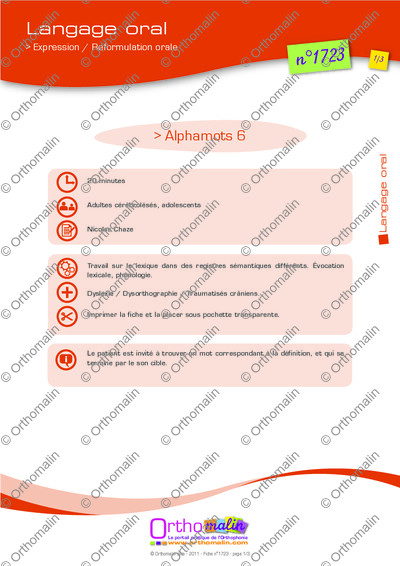 Page 1 de la fiche