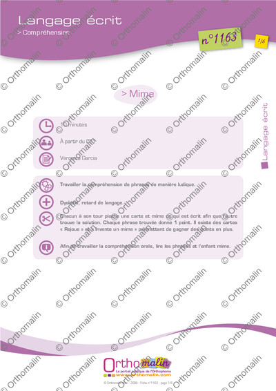 Page 1 de la fiche