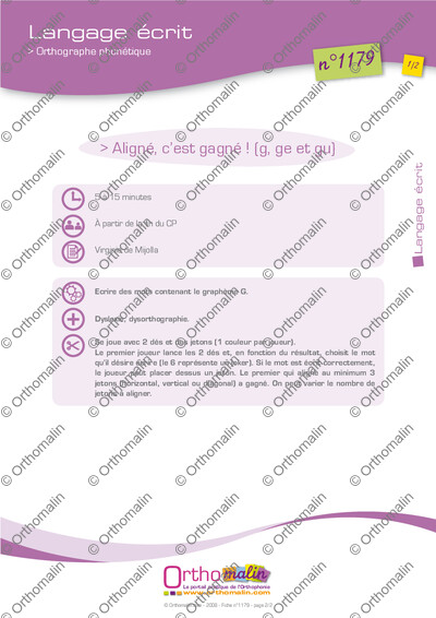 Page 1 de la fiche