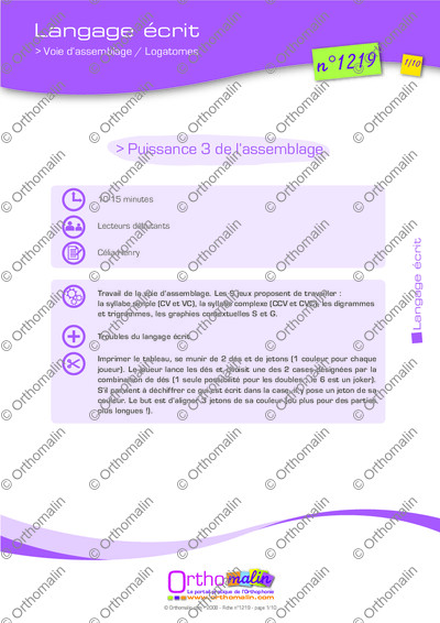 Page 1 de la fiche