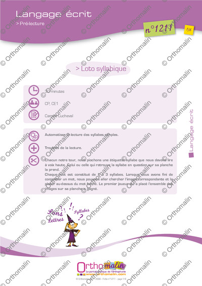 Page 1 de la fiche