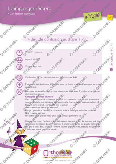 Page 1 de la fiche