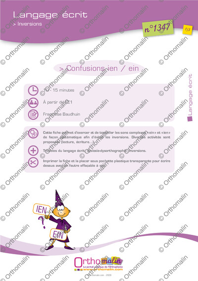 Page 1 de la fiche