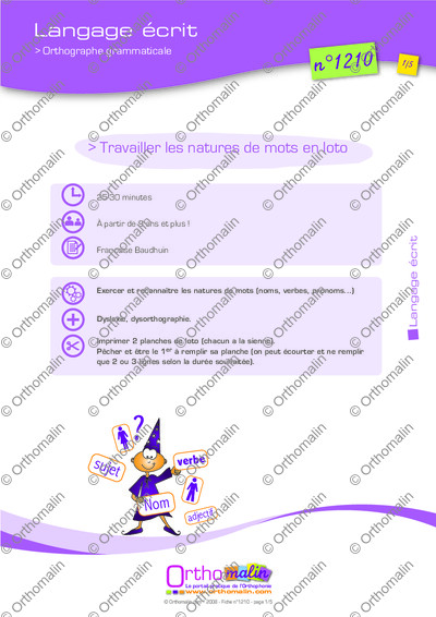Page 1 de la fiche