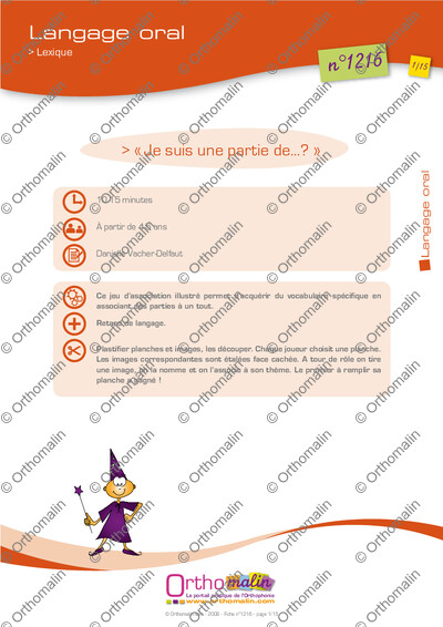 Page 1 de la fiche