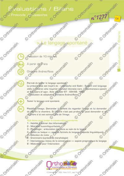 Page 1 de la fiche