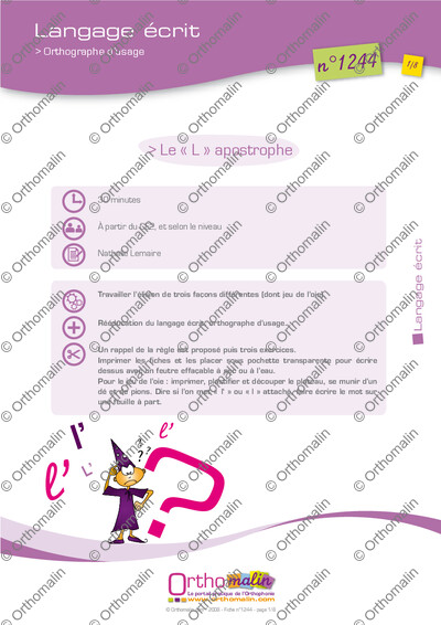 Page 1 de la fiche