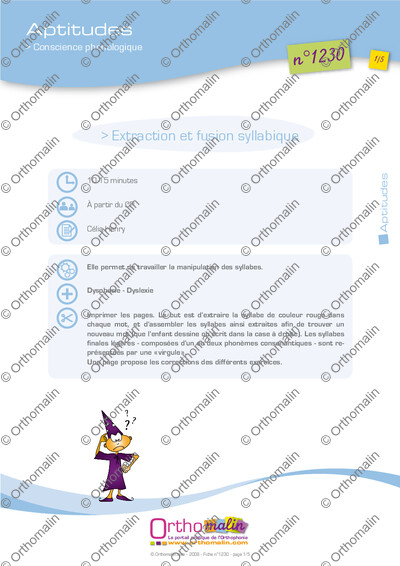Page 1 de la fiche