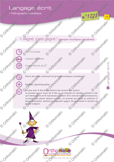 Page 1 de la fiche
